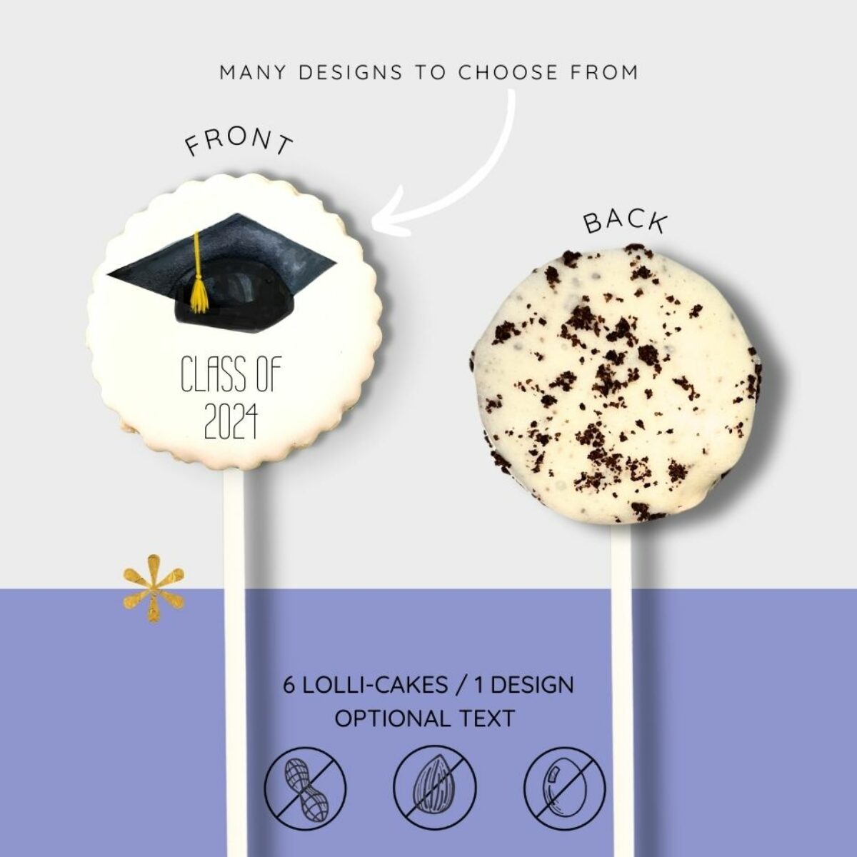 Grad Cookies n’ Cream Lolli-Cakes